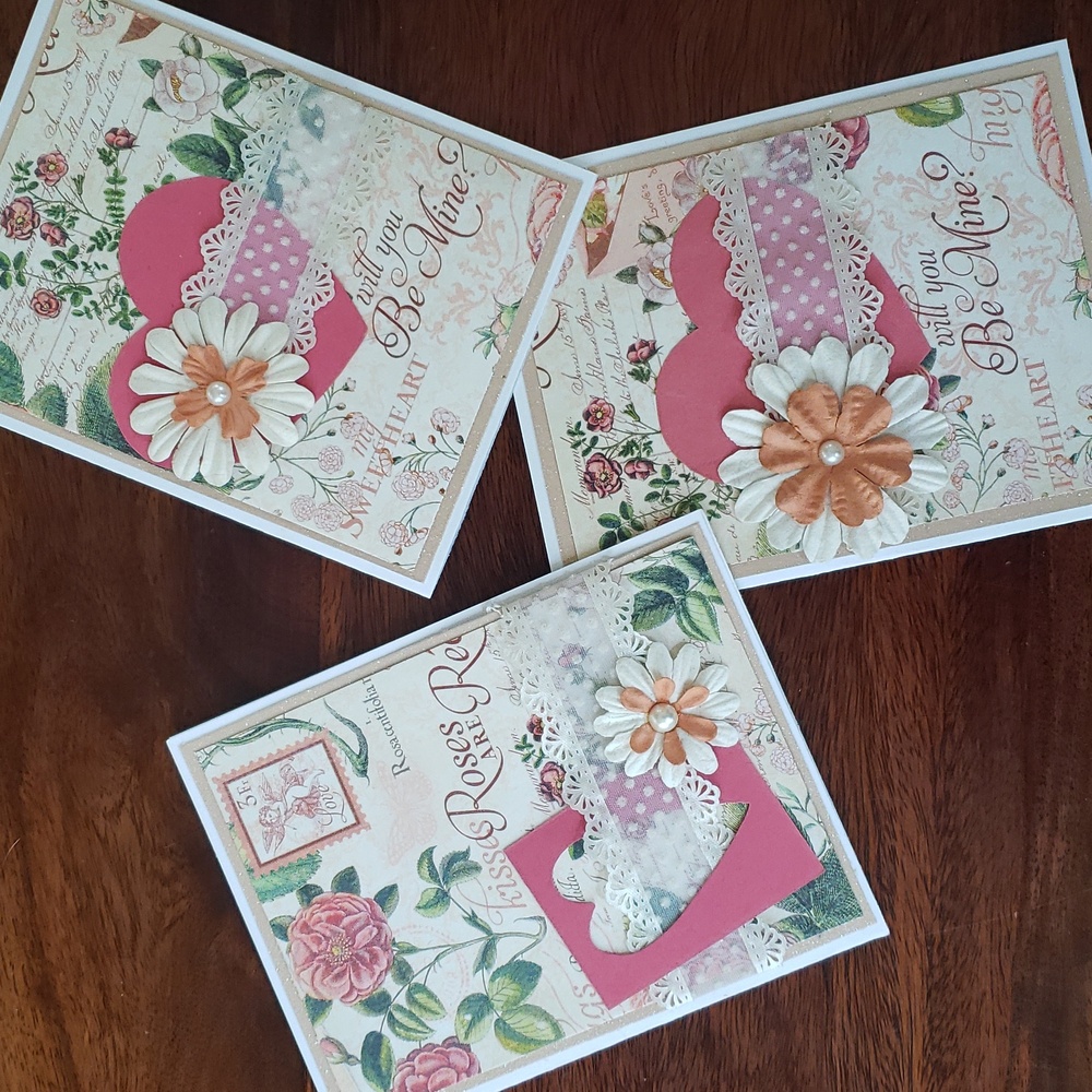 HANDMADE Valentine's Day Card Trio Romantic and Refined - Picture 6 of 15